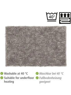 Wenko Badtextilien<Badematte ''Lanas'' in Grau - (L)90 x (B)60 cm