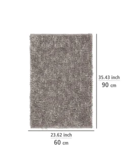 Wenko Badtextilien<Badematte ''Lanas'' in Grau - (L)90 x (B)60 cm