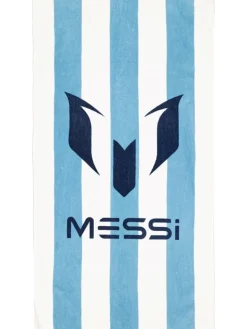 Messi Badtextilien<Badetuch in Weiß/ Hellblau - (B)50 x (H)100 cm