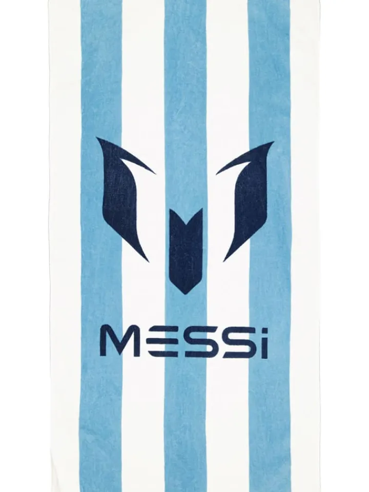 Messi Badtextilien<Badetuch in Weiß/ Hellblau - (B)50 x (H)100 cm