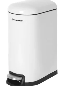 SONGMICS Mülleimer<Badezimmereimer in Weiß - (B)18,5 x (H)39 x (T)31,5 cm