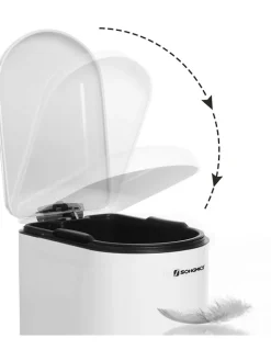 SONGMICS Mülleimer<Badezimmereimer in Weiß - (B)18,5 x (H)39 x (T)31,5 cm