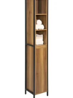 SoBuy Badezimmermöbel|Badmöbel<Badezimmer-Hochschrank in Braun - (B)30 x (H)168 x (T)28cm