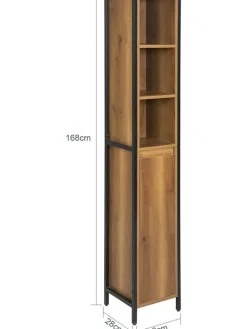 SoBuy Badezimmermöbel|Badmöbel<Badezimmer-Hochschrank in Braun - (B)30 x (H)168 x (T)28cm