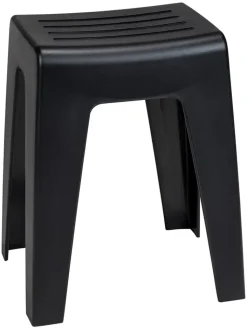 Wenko Sitzmöbel<Badezimmer-Hocker "Kumba" in Schwarz - (B)38 x (H)47 x (T)32 cm