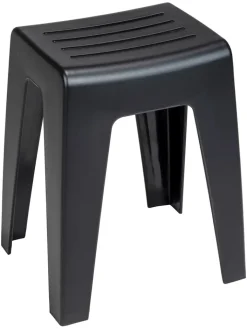 Wenko Sitzmöbel<Badezimmer-Hocker "Kumba" in Schwarz - (B)38 x (H)47 x (T)32 cm