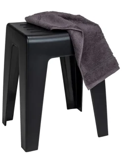 Wenko Sitzmöbel<Badezimmer-Hocker "Kumba" in Schwarz - (B)38 x (H)47 x (T)32 cm