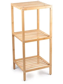 Alpina Badmöbel|Badezimmermöbel<Badezimmerregal in Hellbraun - (B)33 x (H)77,5 x (T)32 cm