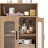 COSTWAY Badmöbel|Badezimmermöbel<Badezimmerschrank 60 x 30 x 83 cm in Hellbraun