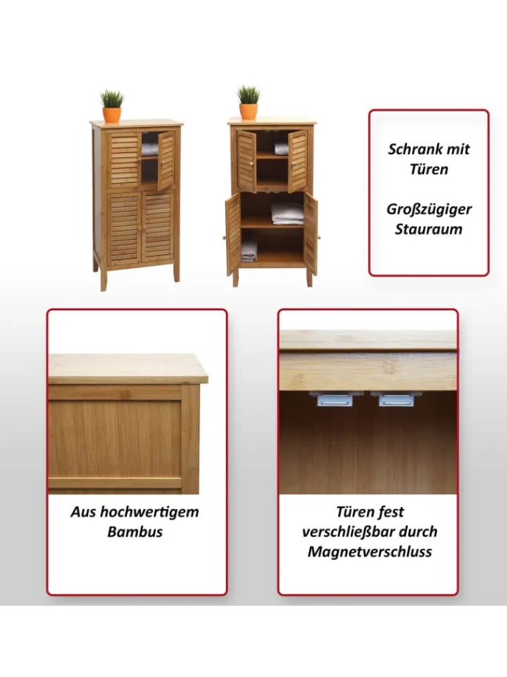 MCW Badezimmermöbel<Badezimmerschrank B18 mit 4 Türen