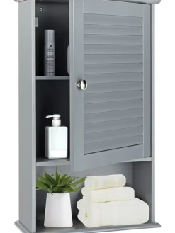 COSTWAY Badezimmermöbel<Badezimmerschrank hängend in Grau