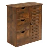 relaxdays Badmöbel<Badezimmerschrank in Braun - (B)60 x (H)80 x (T)30 cm