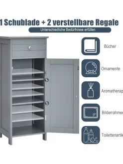 COSTWAY Badezimmermöbel<Badezimmerschrank in Grau