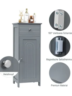 COSTWAY Badezimmermöbel<Badezimmerschrank in Grau