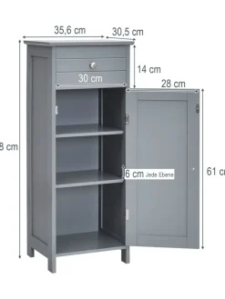 COSTWAY Badezimmermöbel<Badezimmerschrank in Grau