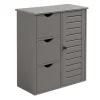 relaxdays Badezimmermöbel<Badezimmerschrank in Grau - (B)60 x (H)80 x (T)30 cm