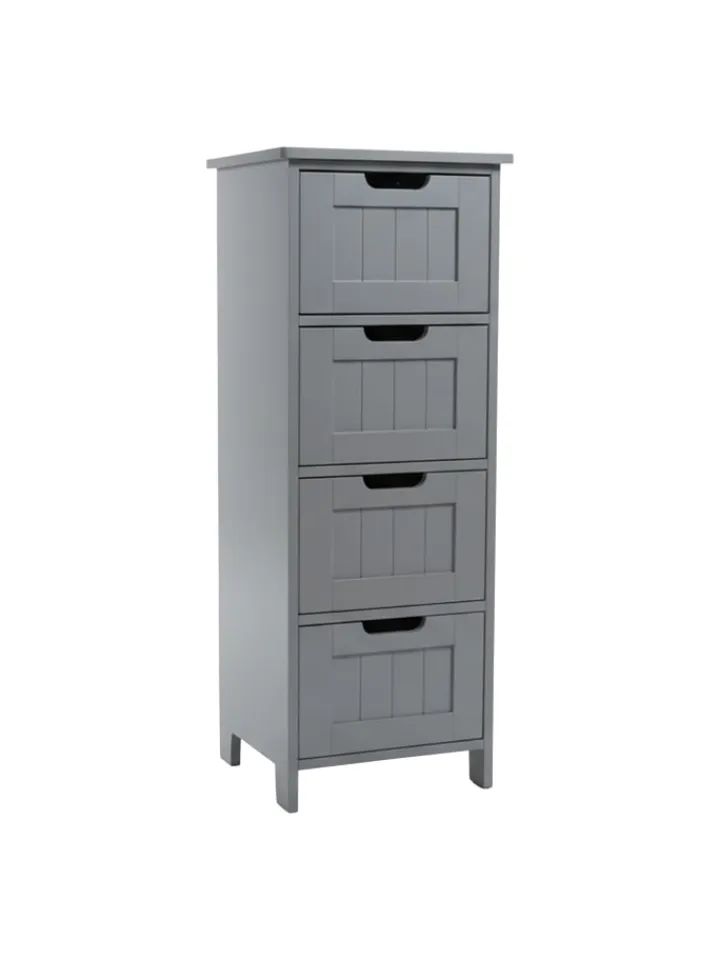 relaxdays Badmöbel|Badezimmermöbel<Badezimmerschrank in Grau - (B)30 x (H)82 x (T)30 cm