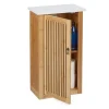 relaxdays Badmöbel<Badezimmerschrank in Natur/ Weiß - (B)34,5 x (H)60 x (T)21 cm