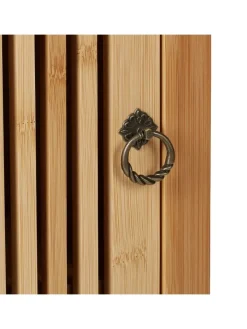 relaxdays Badmöbel<Badezimmerschrank in Natur/ Weiß - (B)34,5 x (H)60 x (T)21 cm