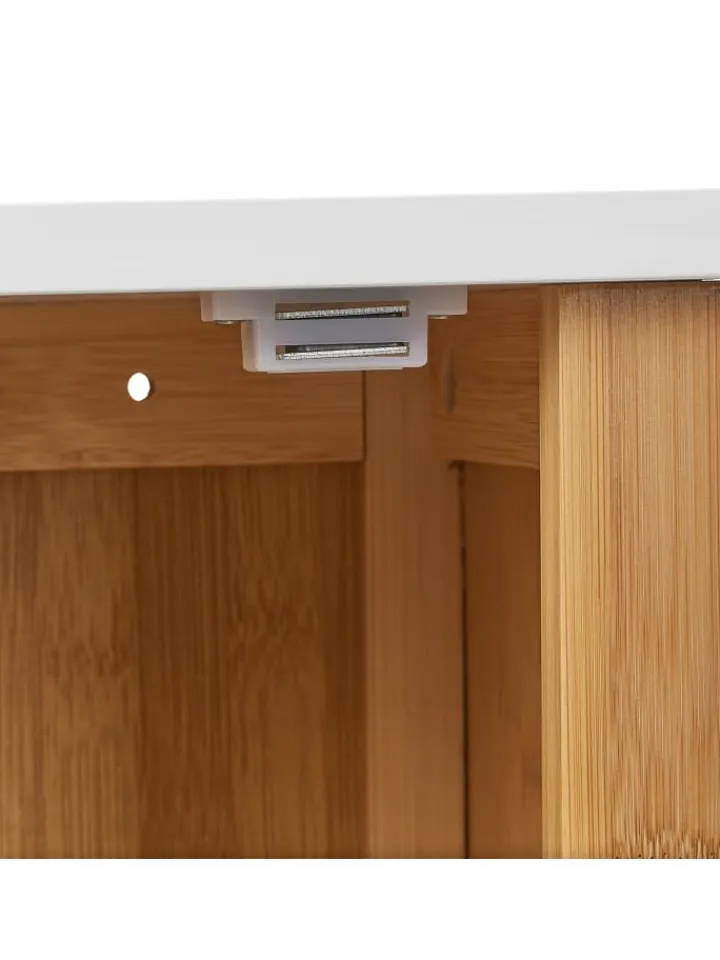 relaxdays Badmöbel<Badezimmerschrank in Natur/ Weiß - (B)34,5 x (H)60 x (T)21 cm