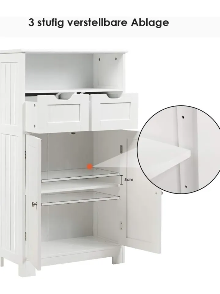 COSTWAY Badezimmermöbel|Badmöbel<Badezimmerschrank in Weiß