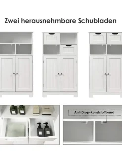 COSTWAY Badezimmermöbel|Badmöbel<Badezimmerschrank in Weiß