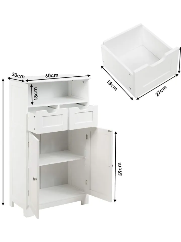 COSTWAY Badezimmermöbel|Badmöbel<Badezimmerschrank in Weiß