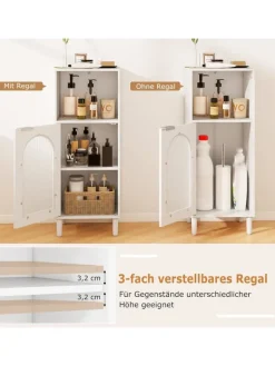 COSTWAY Badmöbel<Badezimmerschrank in Weiß