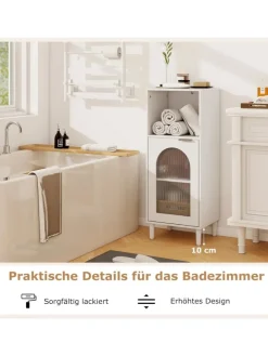 COSTWAY Badmöbel<Badezimmerschrank in Weiß
