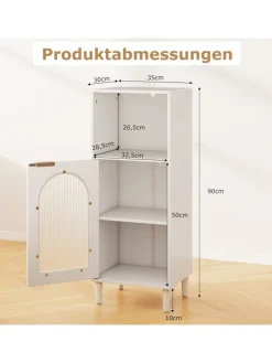 COSTWAY Badmöbel<Badezimmerschrank in Weiß