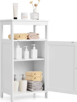 COSTWAY Badmöbel<Badezimmerschrank in Weiß