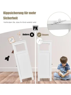 COSTWAY Badmöbel<Badezimmerschrank in Weiß