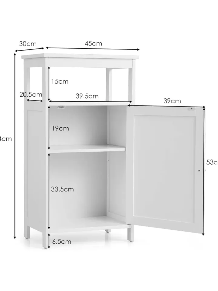 COSTWAY Badmöbel<Badezimmerschrank in Weiß