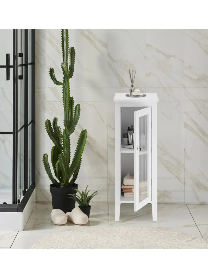 relaxdays Badmöbel|Badezimmermöbel<Badezimmerschrank in Weiß - (B)30 x (H)81 x (T)33 cm