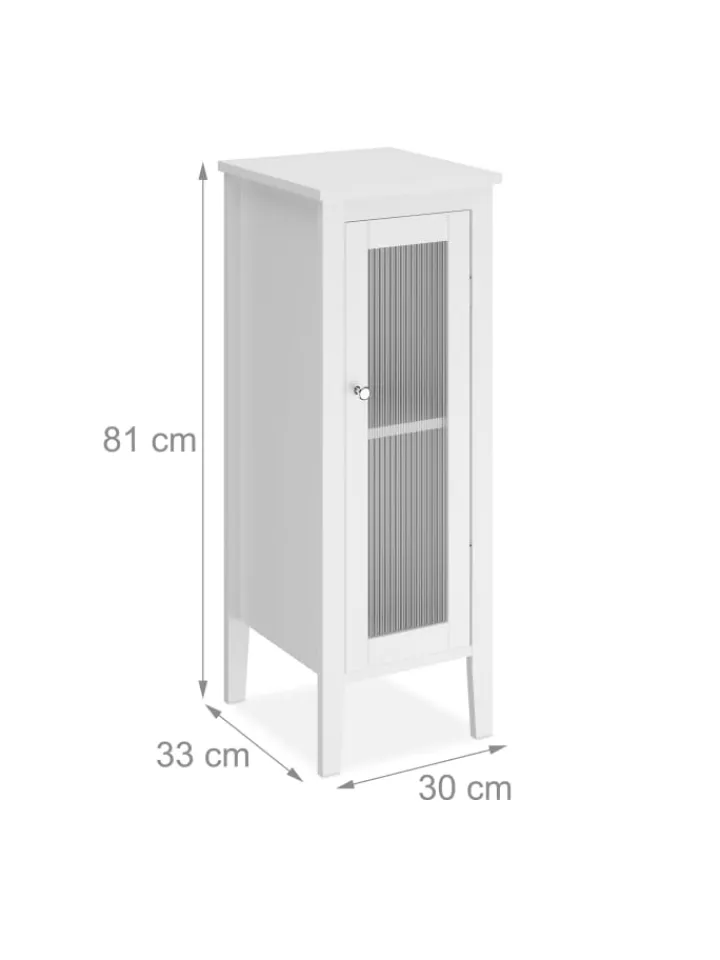 relaxdays Badmöbel|Badezimmermöbel<Badezimmerschrank in Weiß - (B)30 x (H)81 x (T)33 cm