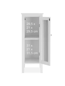 relaxdays Badmöbel|Badezimmermöbel<Badezimmerschrank in Weiß - (B)30 x (H)81 x (T)33 cm