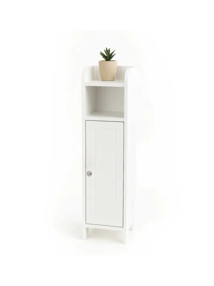 relaxdays Badmöbel|Badezimmermöbel<Badezimmerschrank in Weiß - (B)18 x (H)80 x (T)20 cm