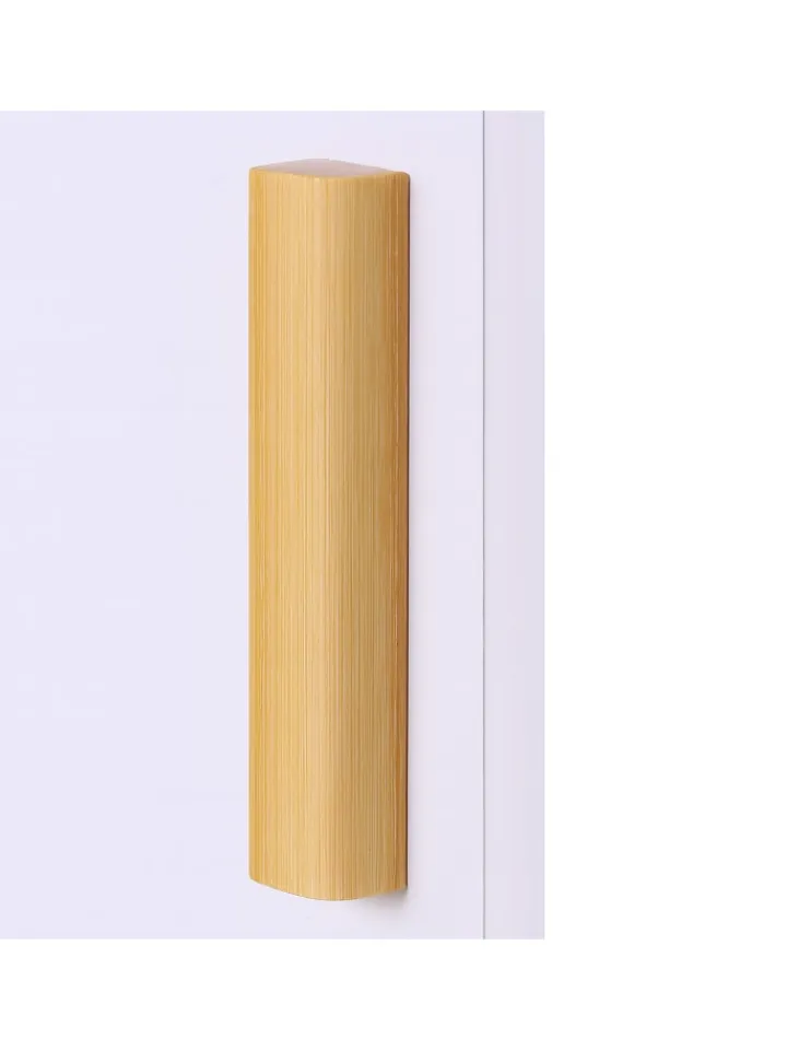 relaxdays Badmöbel|Badezimmermöbel<Badezimmerschrank in Weiß/ Natur - (B)33 x (H)169 x (T)31 cm
