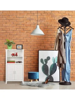 relaxdays Badmöbel<Badezimmerschrank in Weiß - (B)50 x (H)92 x (T)25,5 cm
