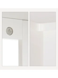relaxdays Badmöbel<Badezimmerschrank in Weiß - (B)50 x (H)92 x (T)25,5 cm