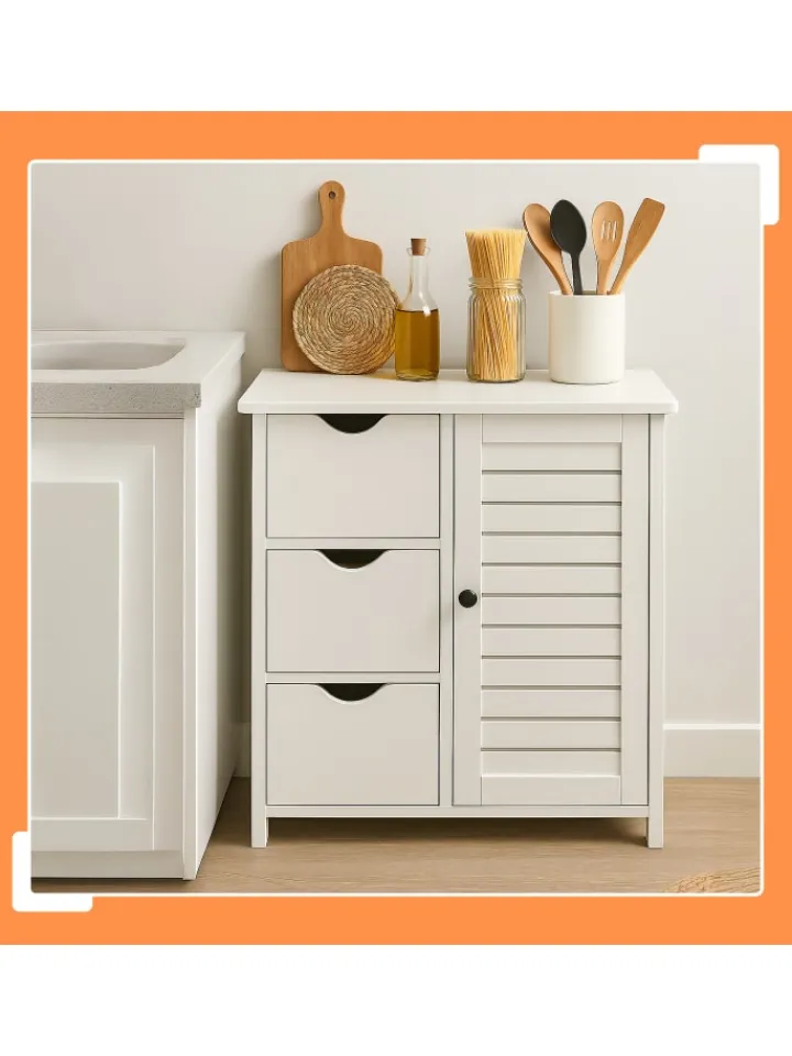 relaxdays Badmöbel|Badezimmermöbel<Badezimmerschrank in Weiß - (B)60 x (H)80 x (T)30 cm