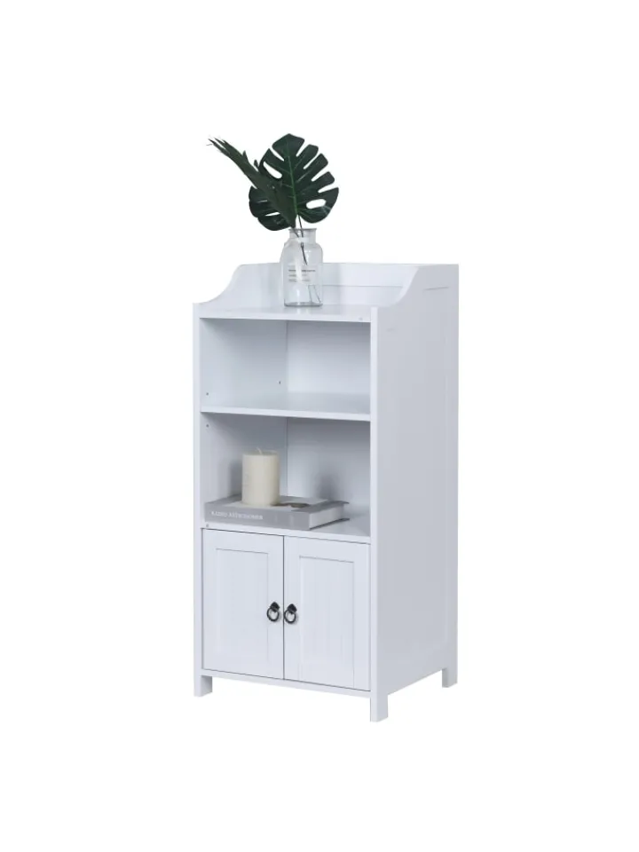 relaxdays Badmöbel<Badezimmerschrank in Weiß - (B)40,5 x (H)86 x (T)36 cm