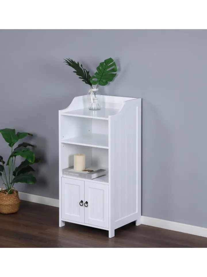 relaxdays Badmöbel<Badezimmerschrank in Weiß - (B)40,5 x (H)86 x (T)36 cm