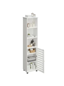 relaxdays Badmöbel<Badezimmerschrank in Weiß - (B)30 x (H)167 x (T)40 cm