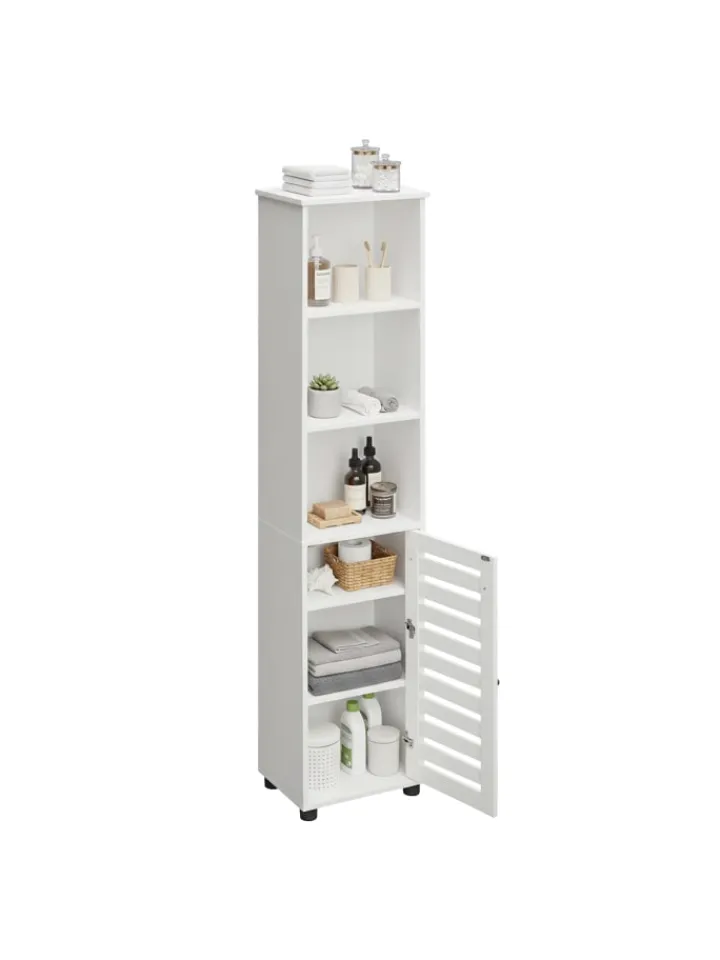 relaxdays Badmöbel<Badezimmerschrank in Weiß - (B)30 x (H)167 x (T)40 cm