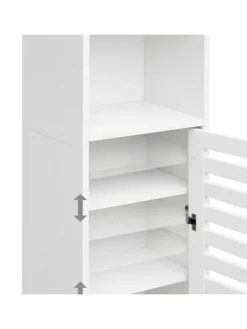 relaxdays Badmöbel<Badezimmerschrank in Weiß - (B)30 x (H)167 x (T)40 cm