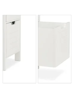 relaxdays Badmöbel<Badezimmerschrank in Weiß - (B)30 x (H)144 x (T)30 cm