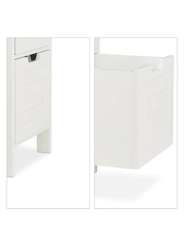relaxdays Badmöbel<Badezimmerschrank in Weiß - (B)30 x (H)144 x (T)30 cm