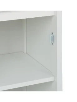 relaxdays Badmöbel|Badezimmermöbel<Badezimmerschrank in Weiß - (B)30 x (H)129 x (T)30 cm