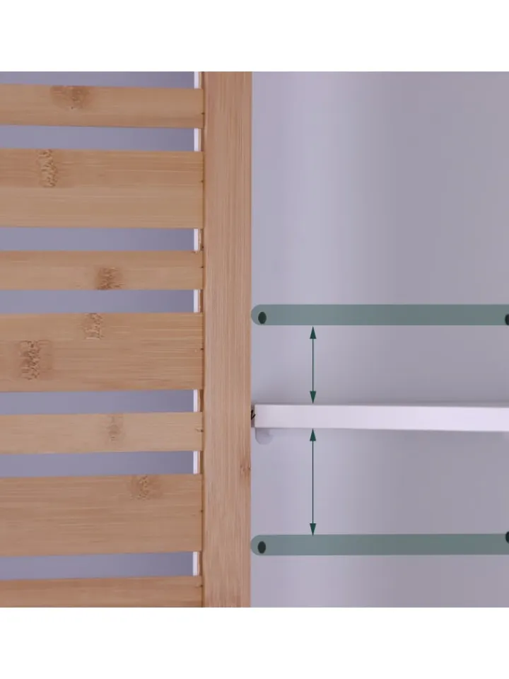 relaxdays Badmöbel<Badezimmerschrank in Weiß/ Natur - (B)34 x (H)190 x (T)29 cm